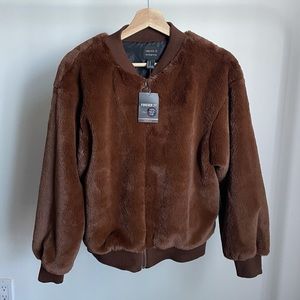 NWT Forever 21 Faux Fur Bomber Jacket